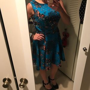 Eva Mendes for New York & Co Belted Floral Dress